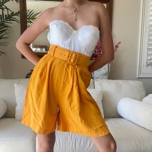 Tracy Evans Vintage Yellow High Waisted Shorts